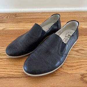 Mephisto Korie Navy Leather Slip-On Shoes, Size 7